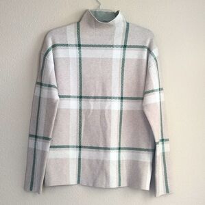 Tahari Size Medium Plaid Turtleneck Sweater